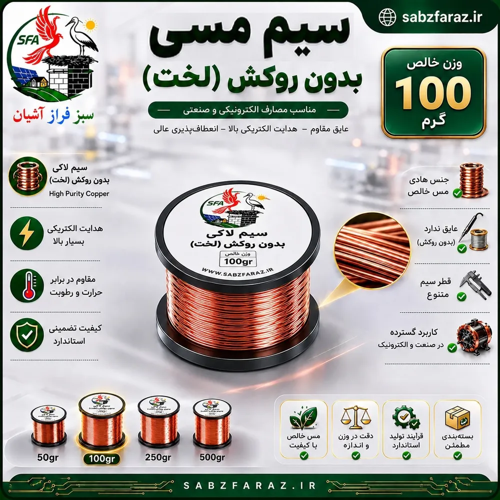 سیم مسی 0.80 (بدون لاک) قرقره 100 گرمی